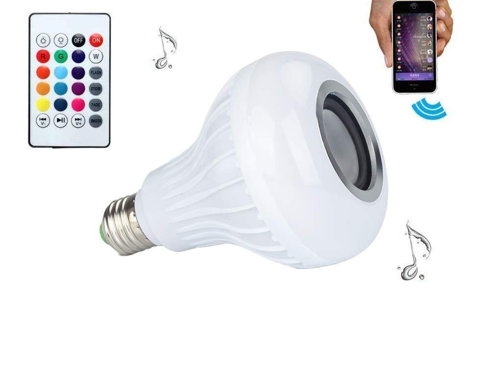 Led lemputė rgb su bluetooth garsiakalbiu ir nuotoliniu valdymu