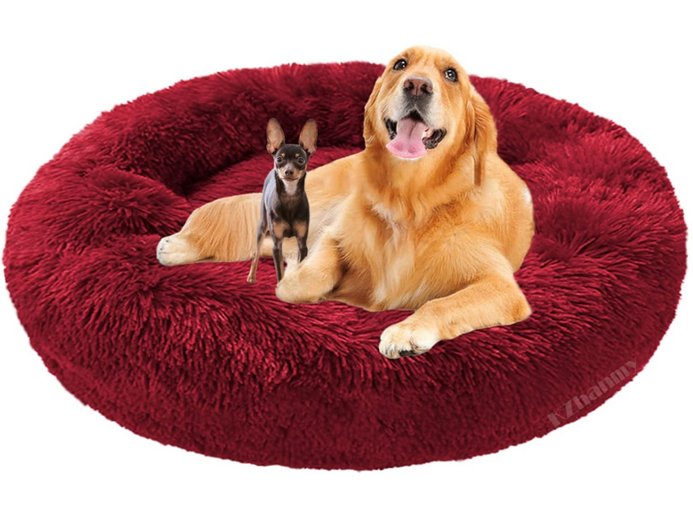 Plušinis guolis šunims ir katėms, 100 cm, bordo