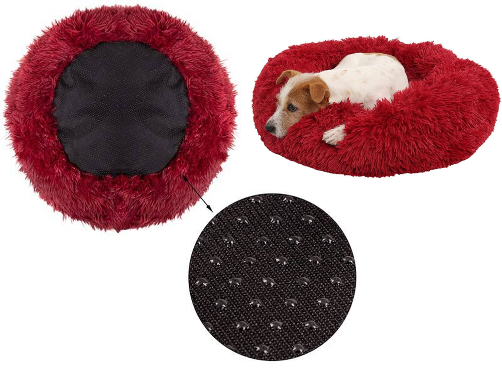Plušinis guolis šunims ir katėms, 100 cm, bordo