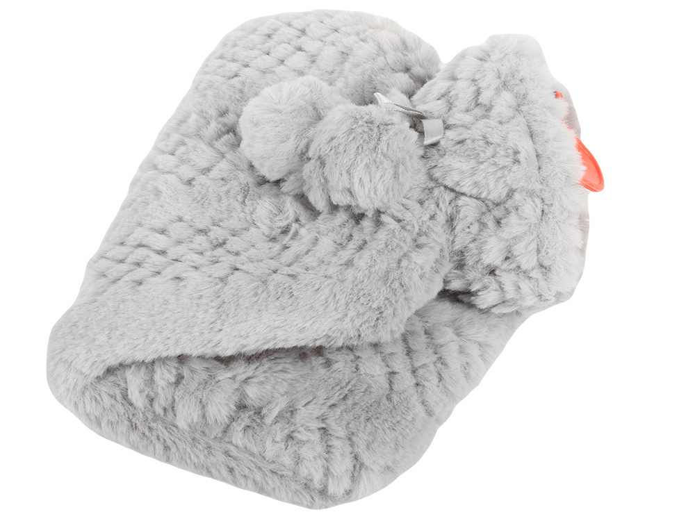 Guminis termoforas su užvalkalu, 2 l, pilkas, 34x19 cm