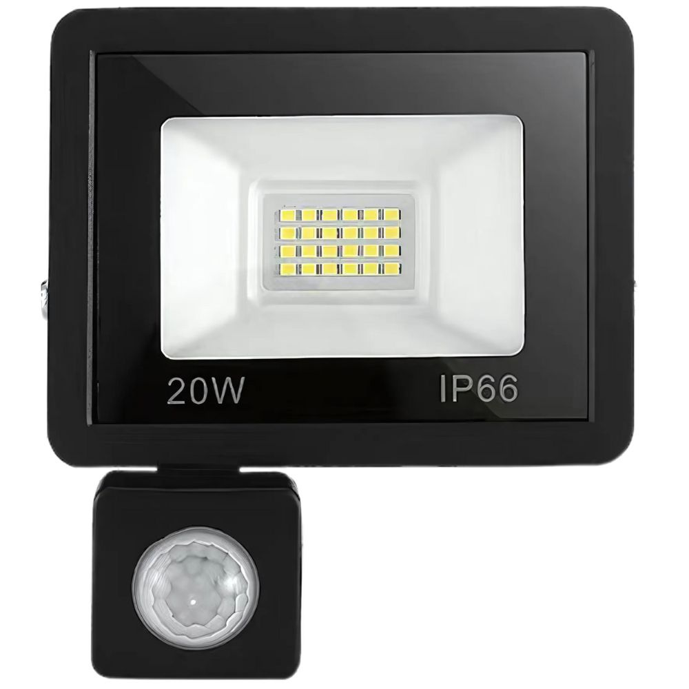 Led šviestuvas su judesio jutikliu 20w 6000k ip66