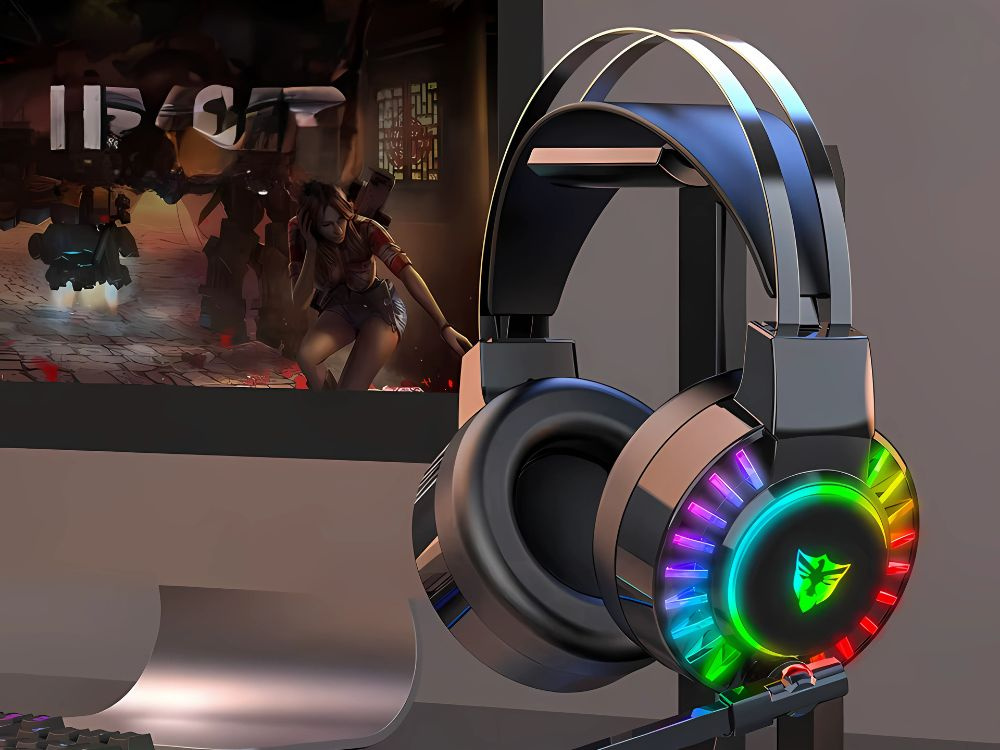 Žaidimų ausinės 7.1 rgb su mikrofonu