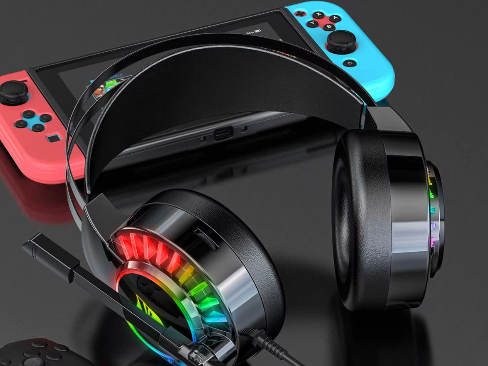 Žaidimų ausinės 7.1 rgb su mikrofonu