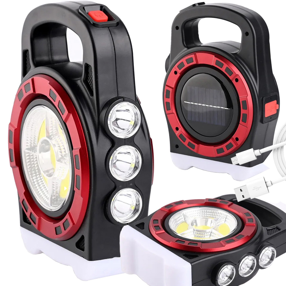 Nešiojama saulės lempa su led ir akumuliatoriumi hb-6678c
