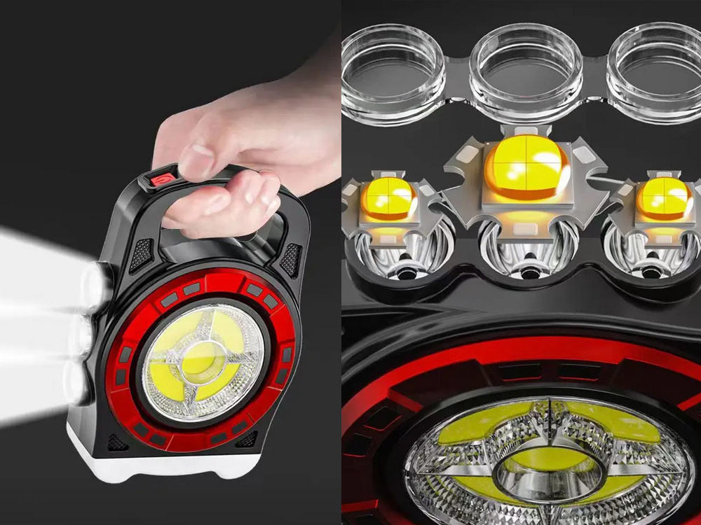 Nešiojama saulės lempa su led ir akumuliatoriumi hb-6678c