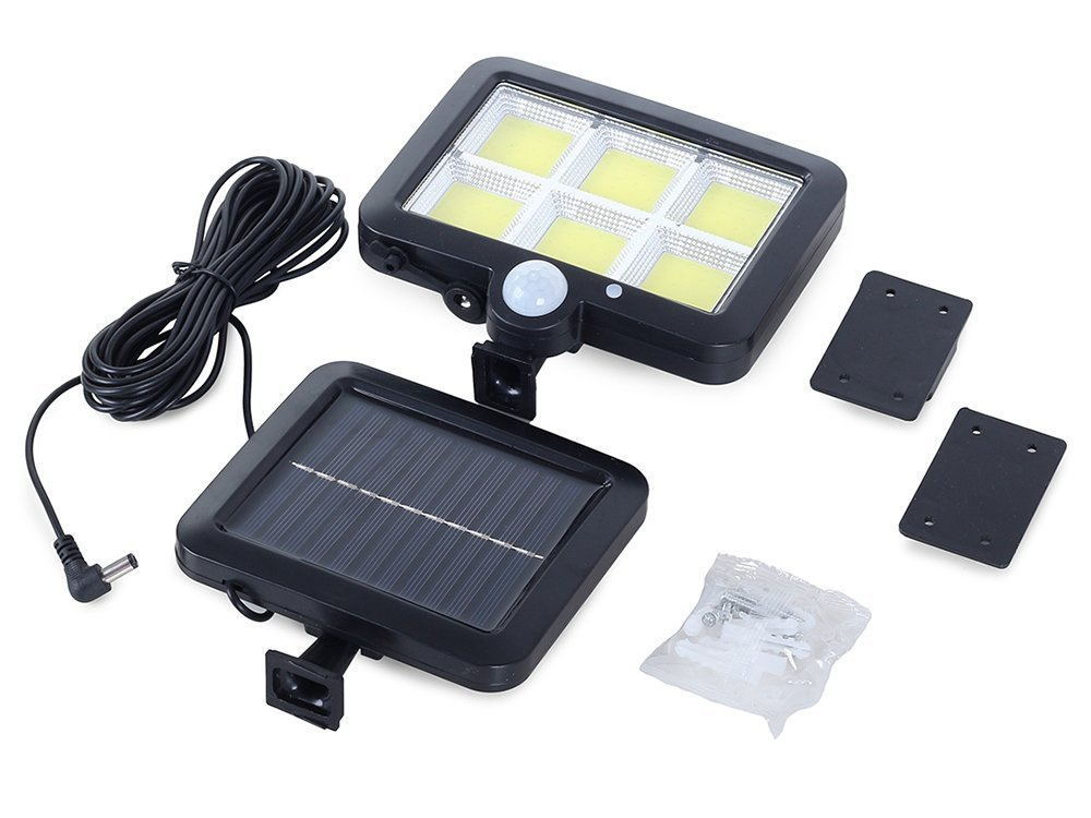 Saulės lempa su judesio ir prieblandos jutikliais, 120 led
