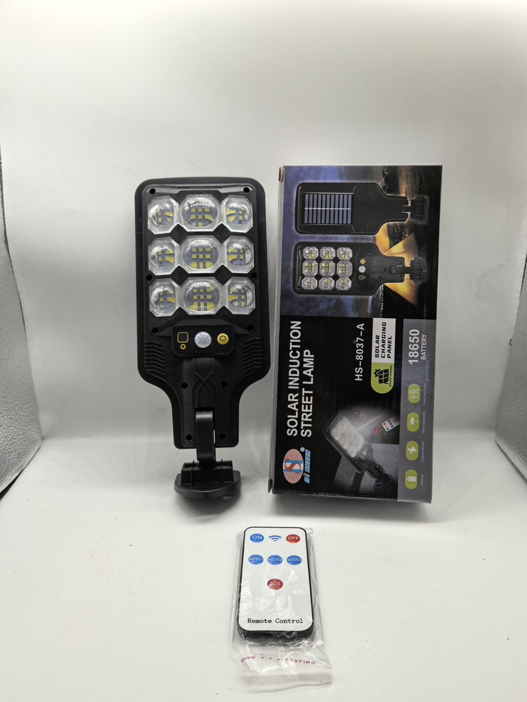 Saulės lempa su judesio ir šviesos jutikliais hs-8037-a, 63 led