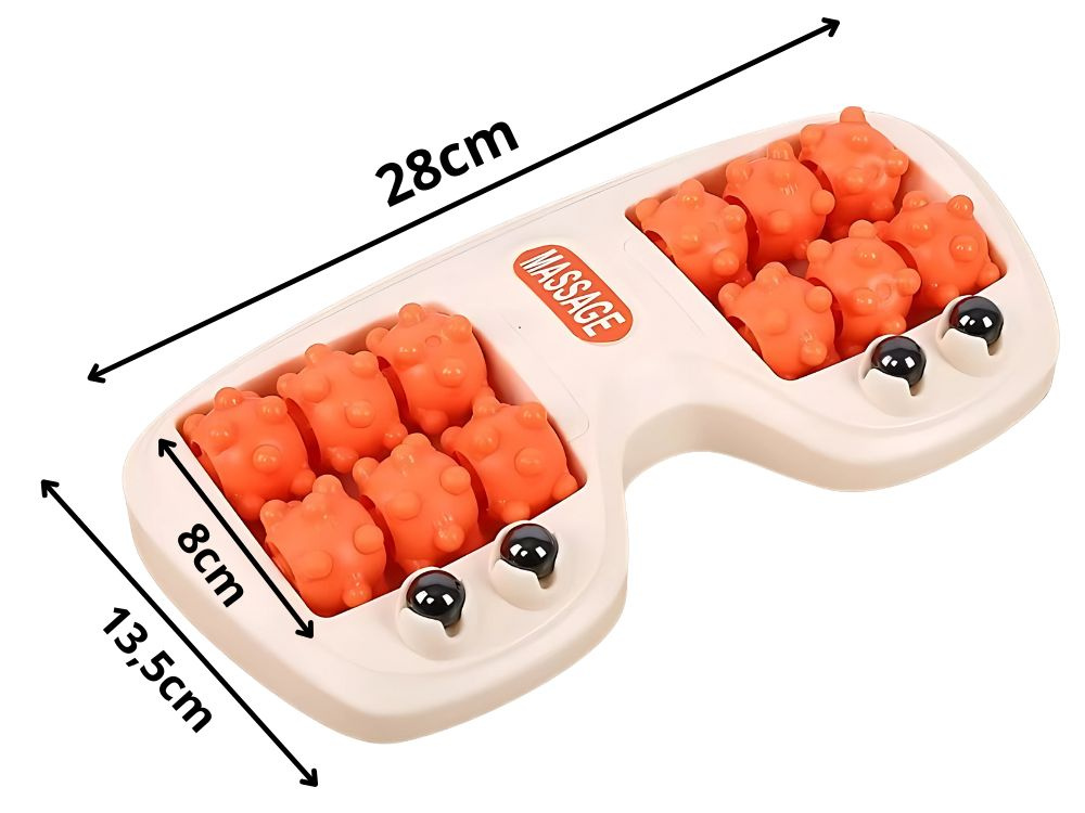 Masażer do stóp roller plastikowe rolki 2x3 kulki