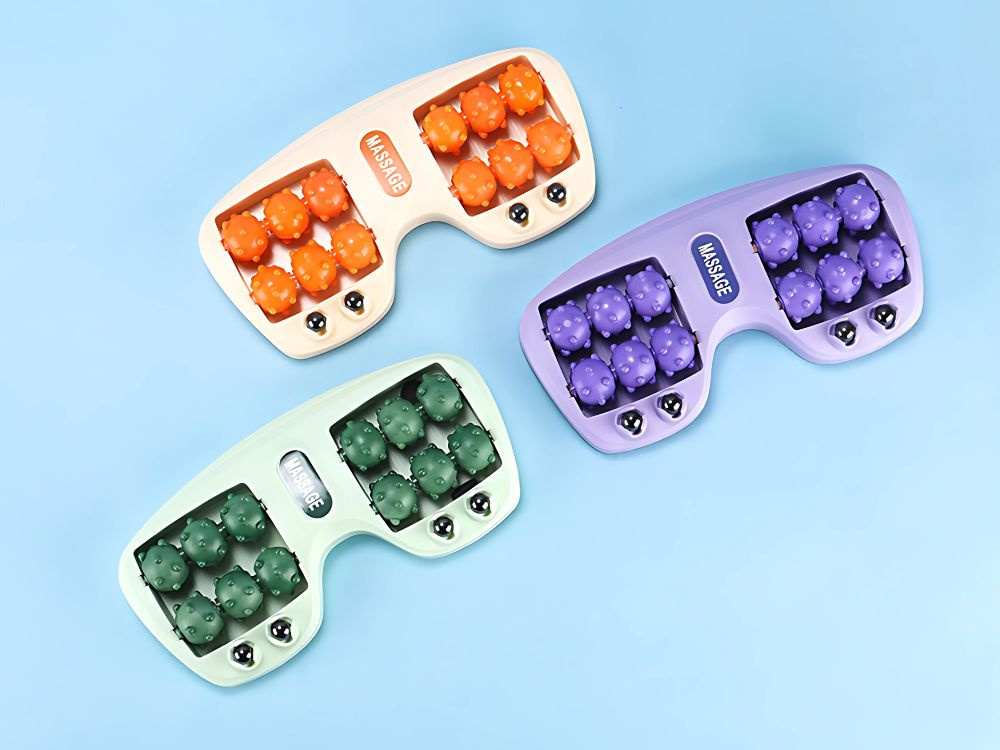 Masażer do stóp roller plastikowe rolki 2x3 kulki