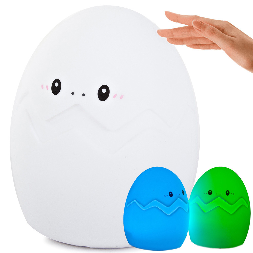 Vaikiška naktinė lempa led rgb kiaušinio formos