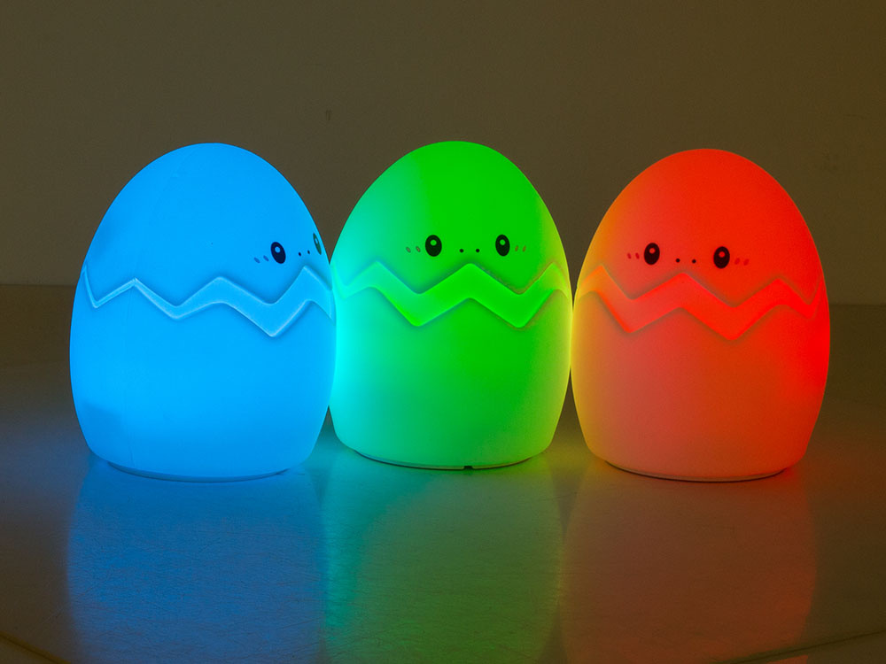Vaikiška naktinė lempa led rgb kiaušinio formos