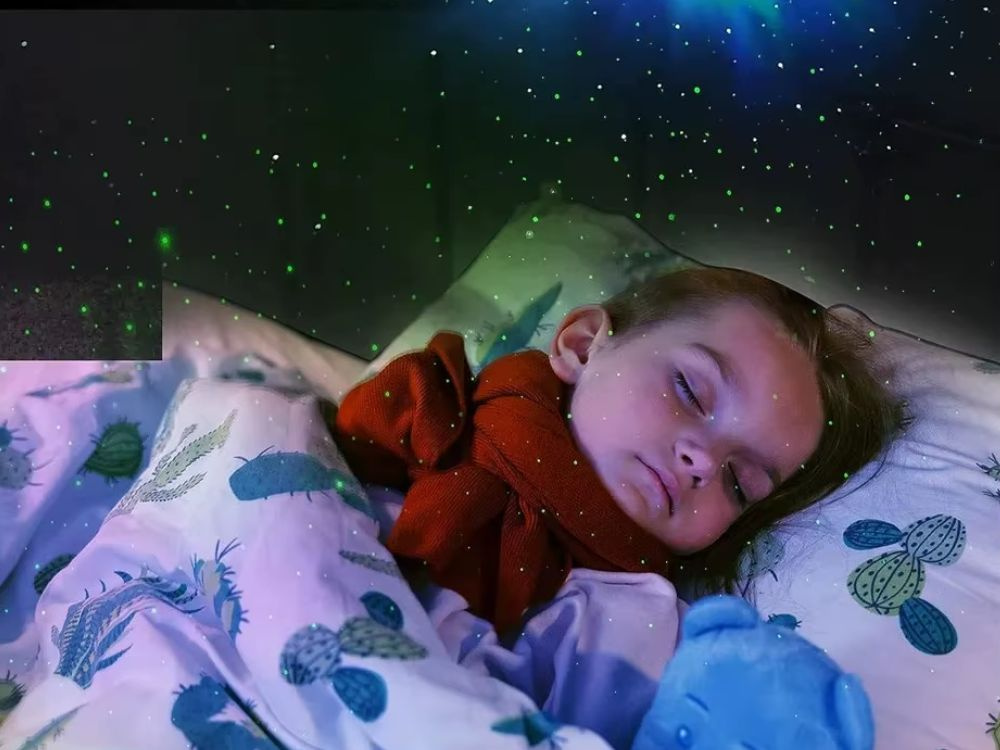 Projektorius lokys su led apšvietimu ir nuotoliniu valdymu