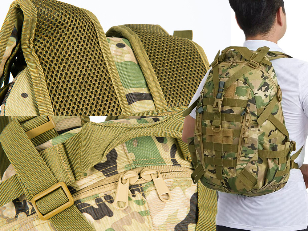 Taktinė kuprinė 30l, vandeniui atspari, camo