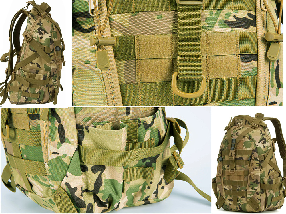 Taktinė kuprinė 30l, vandeniui atspari, camo