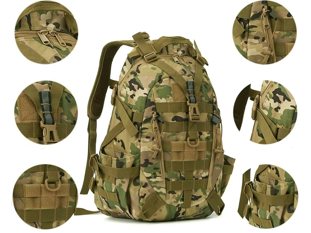 Taktinė kuprinė 30l, vandeniui atspari, camo