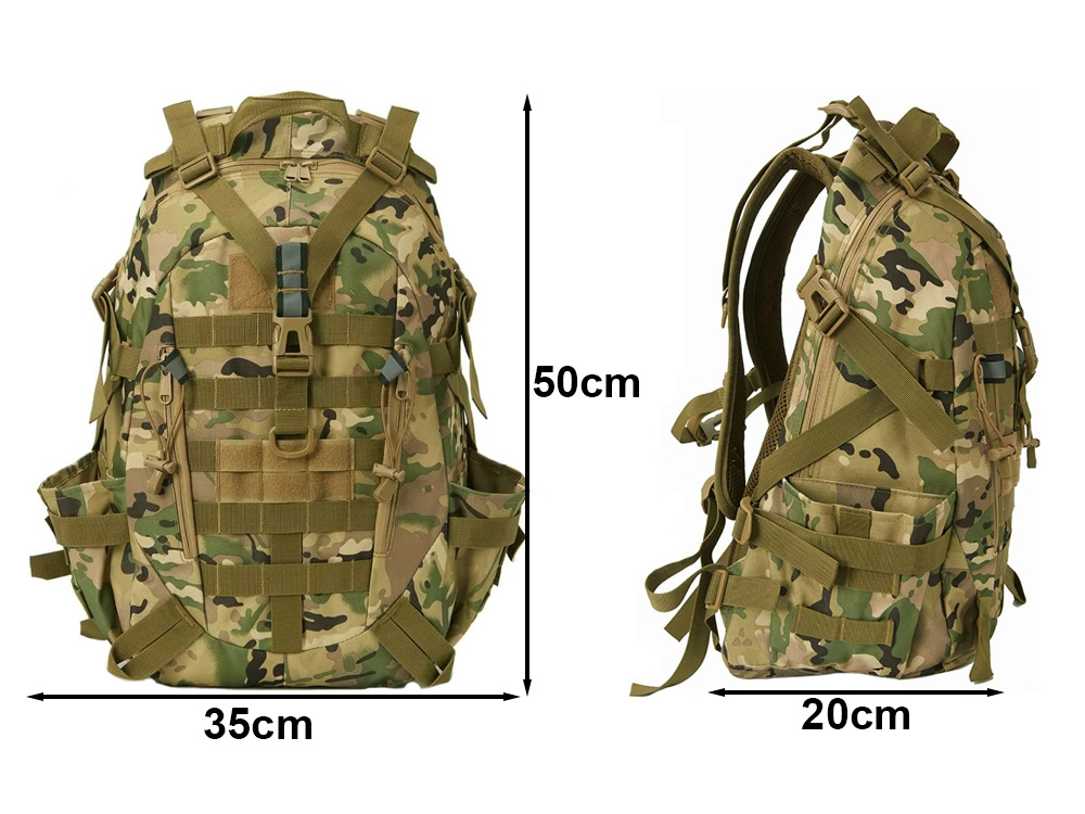 Taktinė kuprinė 30l, vandeniui atspari, camo