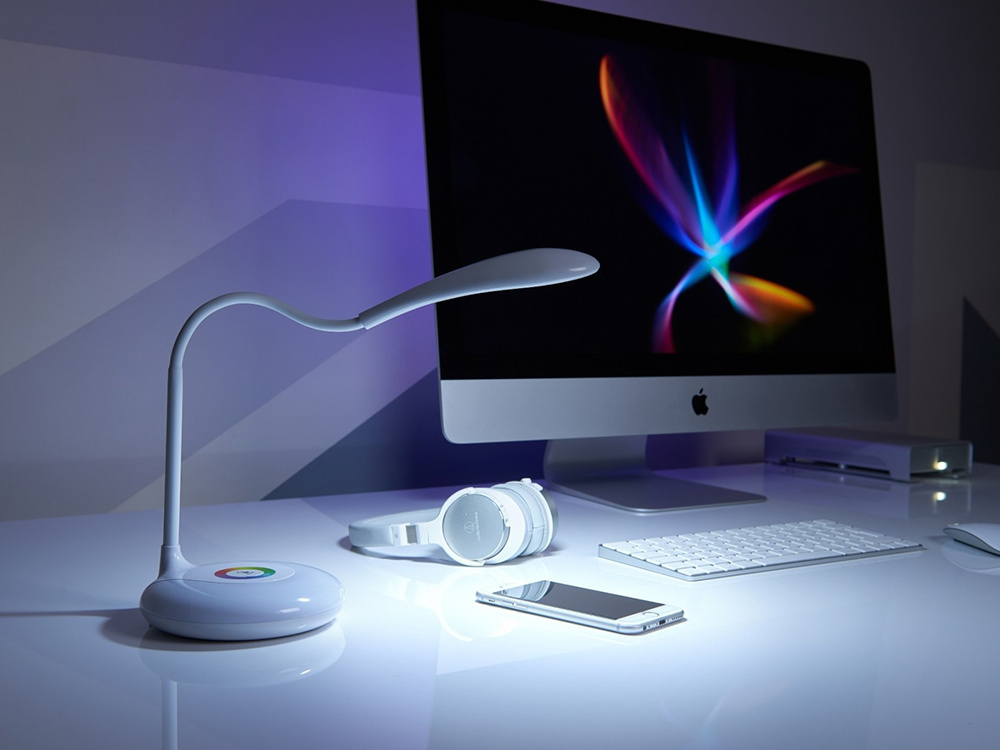 Biuro lempa su led rgb apšvietimu ir 256 spalvomis
