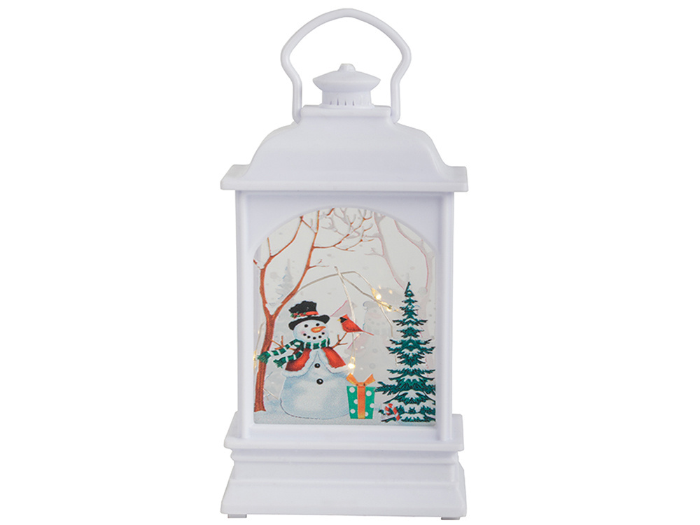 Kalėdinis led žibintas su vitražu, 14x7x4 cm
