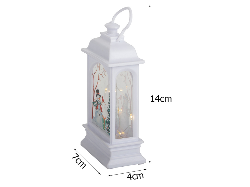 Kalėdinis led žibintas su vitražu, 14x7x4 cm
