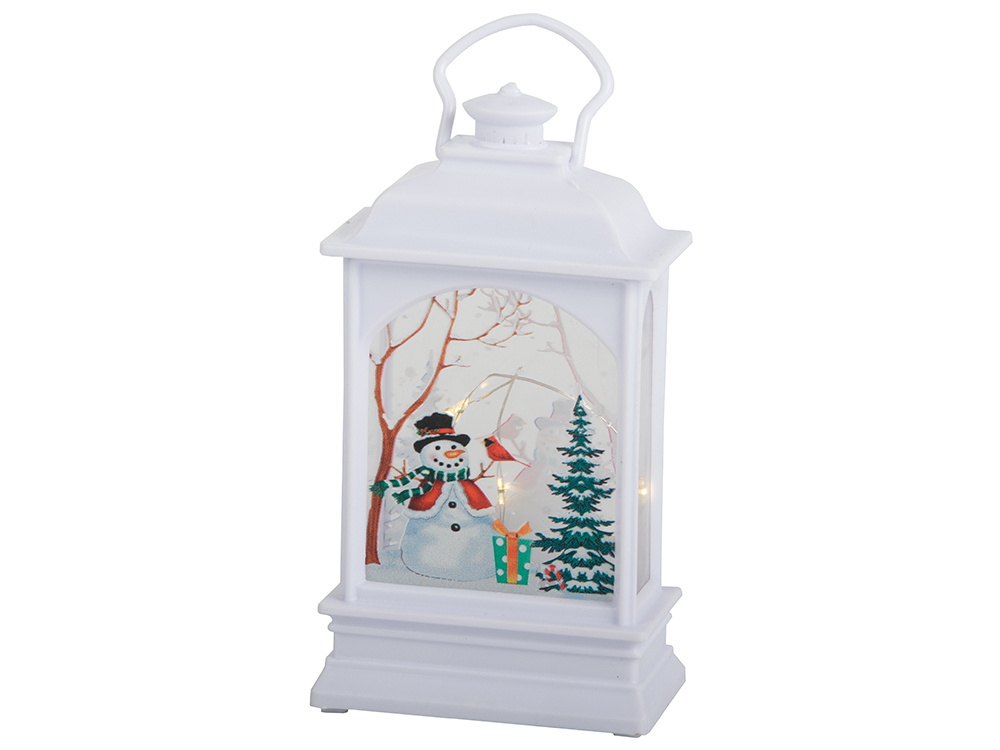 Kalėdinis led žibintas su vitražu, 14x7x4 cm