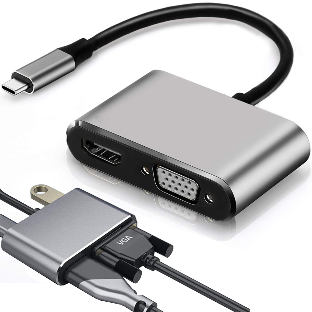 Adapteris usb-c į hdmi 4k vga usb 3.0