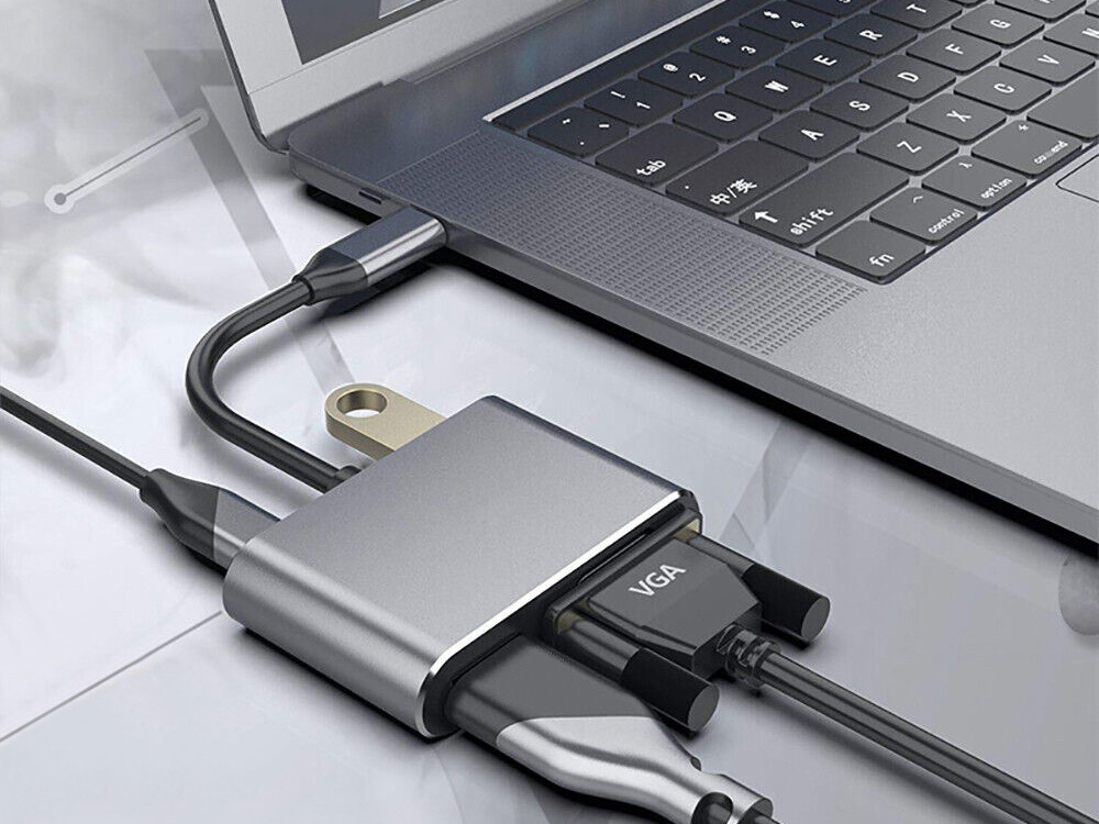 Adapteris usb-c į hdmi 4k vga usb 3.0