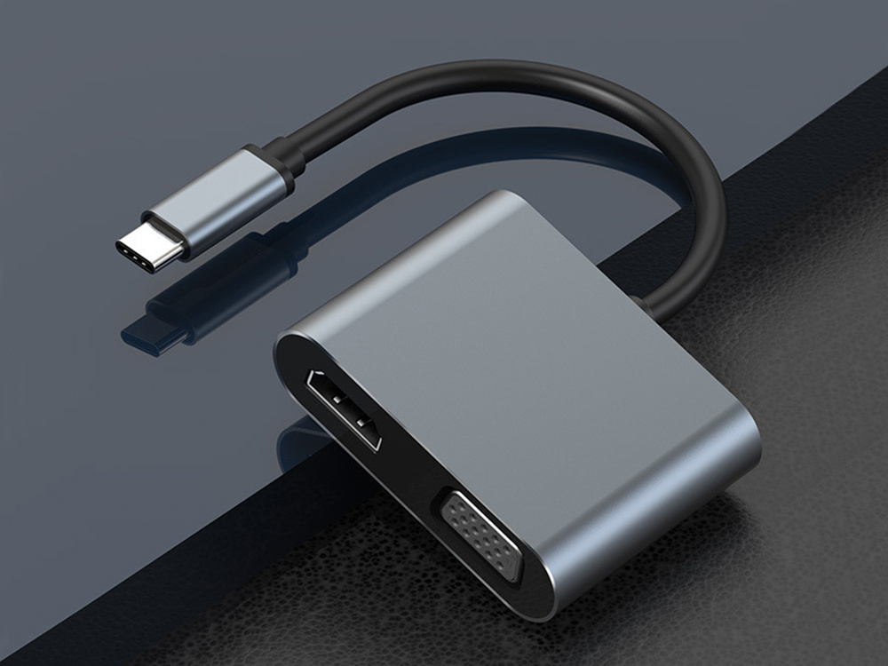 Adapteris usb-c į hdmi 4k vga usb 3.0
