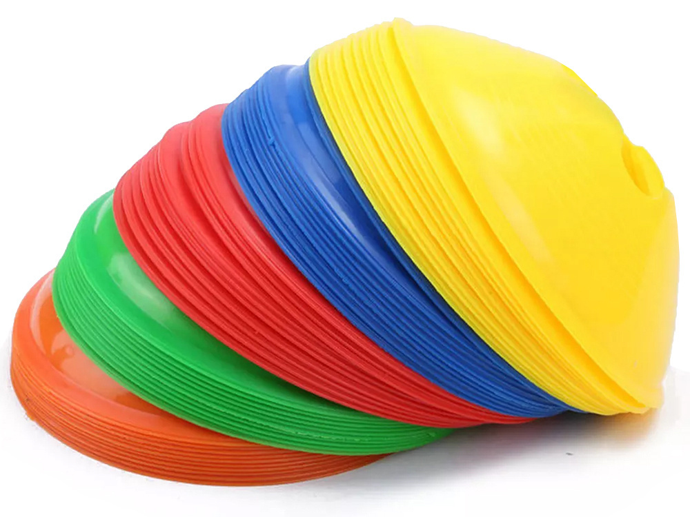 Elastingi treniruočių kūgeliai su stovu, 50 vnt.