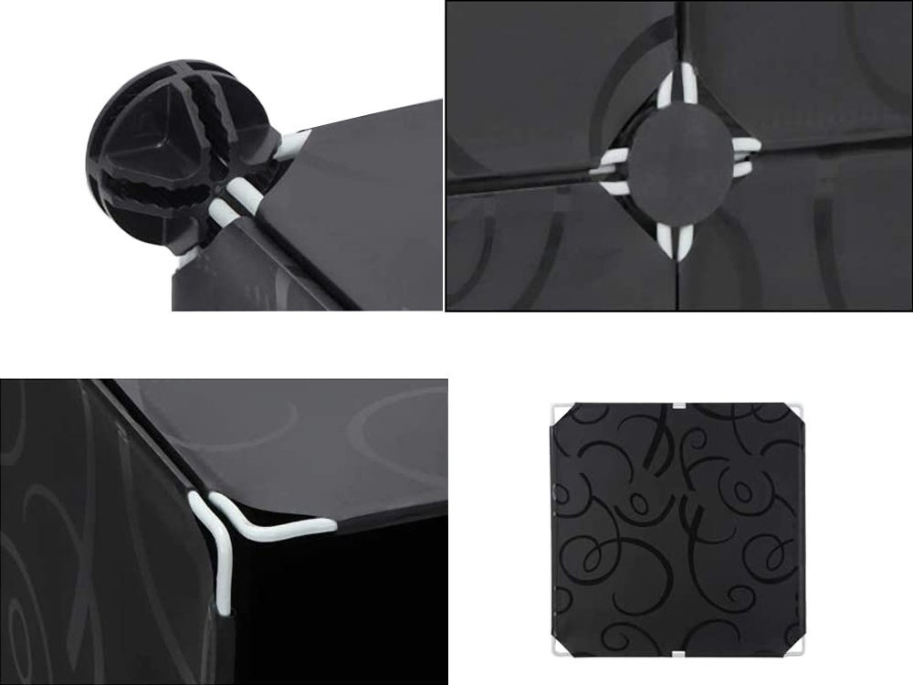 Modulinė drabužių spinta su 9 lentynomis ir 2 kabinimo moduliais