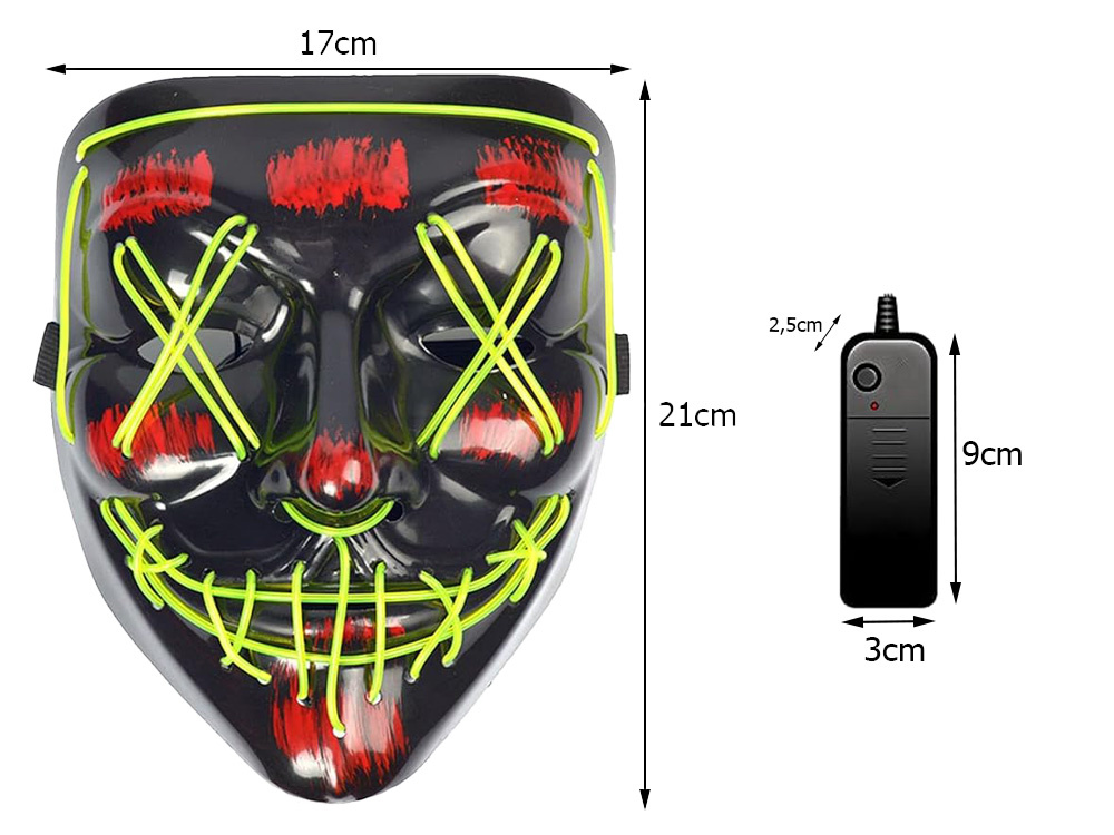 Šviečianti led kaukė su trimis režimais 3