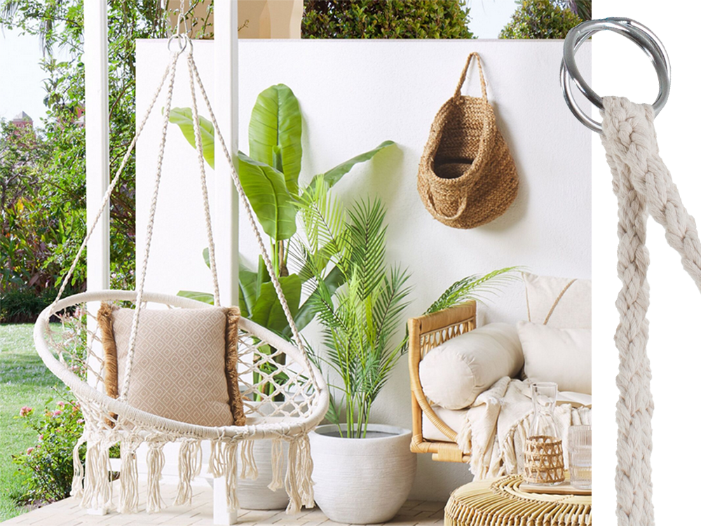Krėslas hamakas 80 cm boho stilius