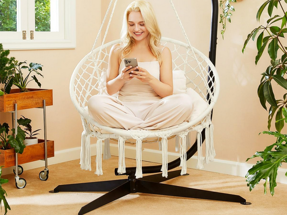 Krėslas hamakas 80 cm boho stilius