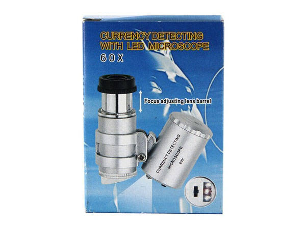 Kišeninis mikroskopas su led ir uv apšvietimu, 60x