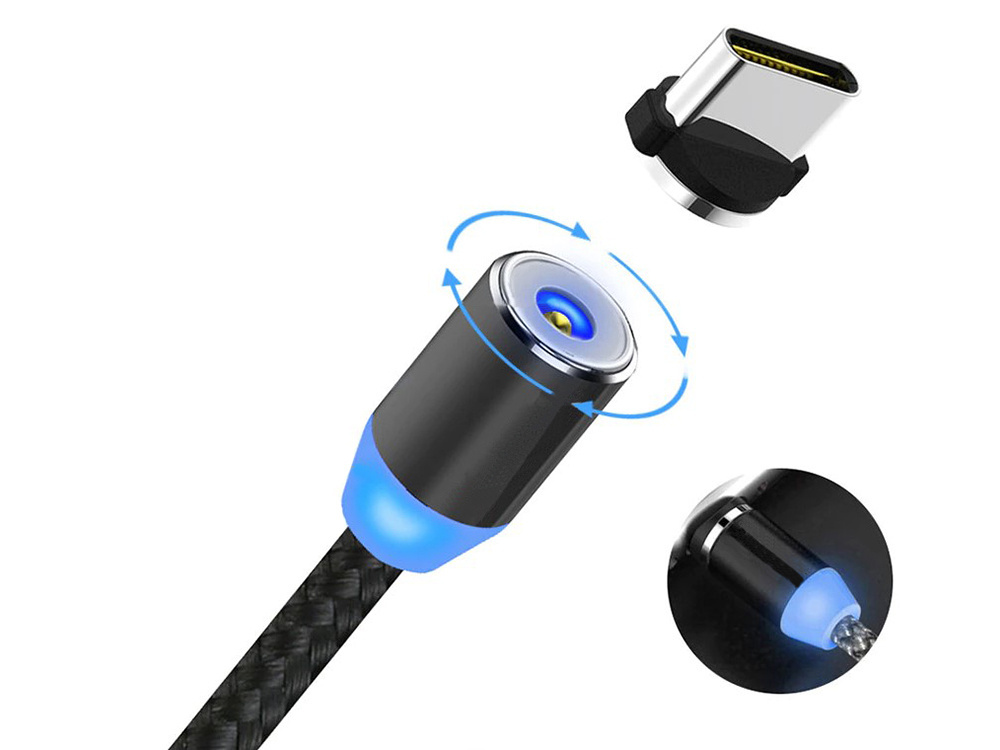 Įkrovimo laidas su magnetu 3in1, 1m