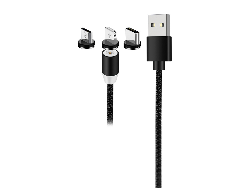 Įkrovimo laidas su magnetu 3in1, 1m
