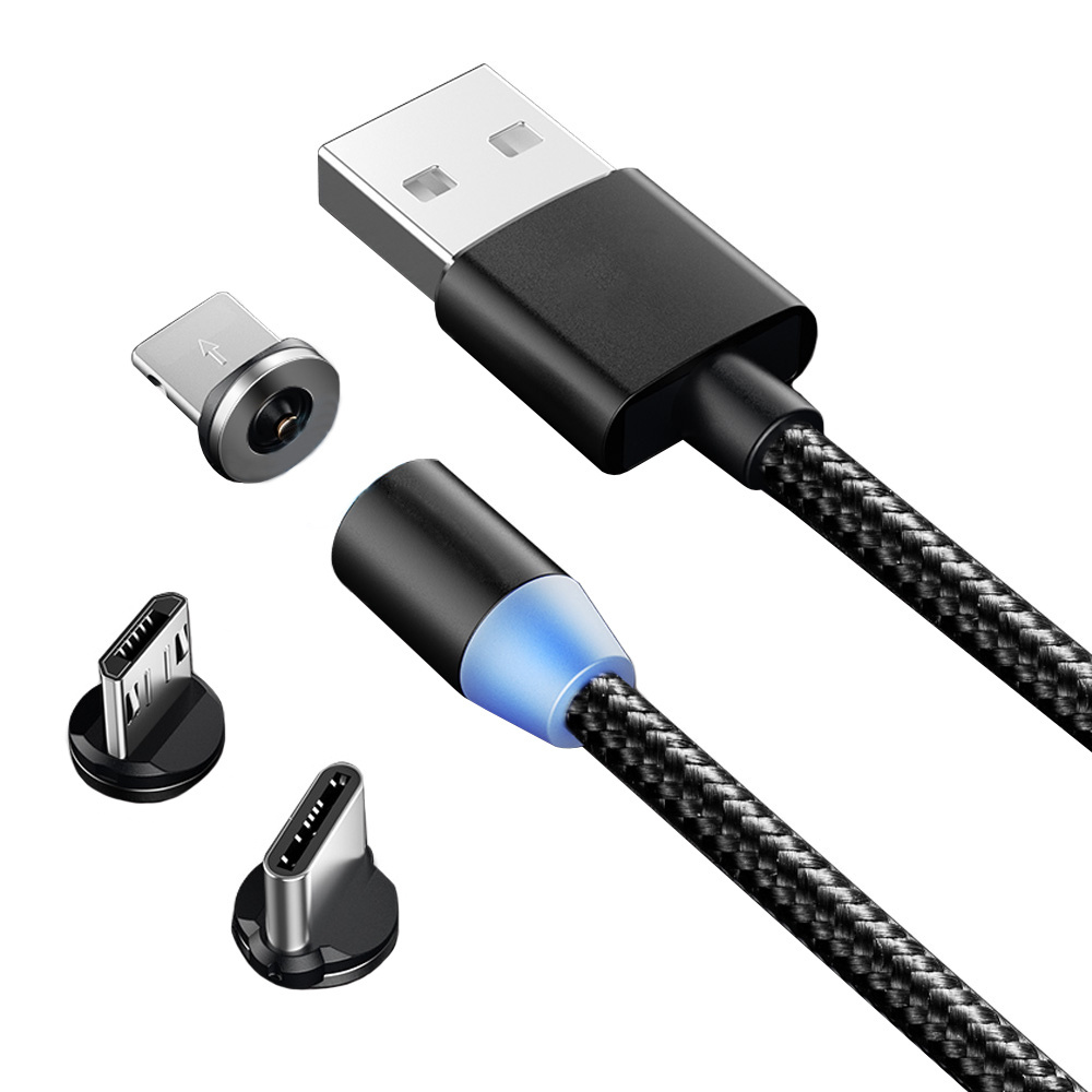 Įkrovimo laidas su magnetu 3in1, 1m