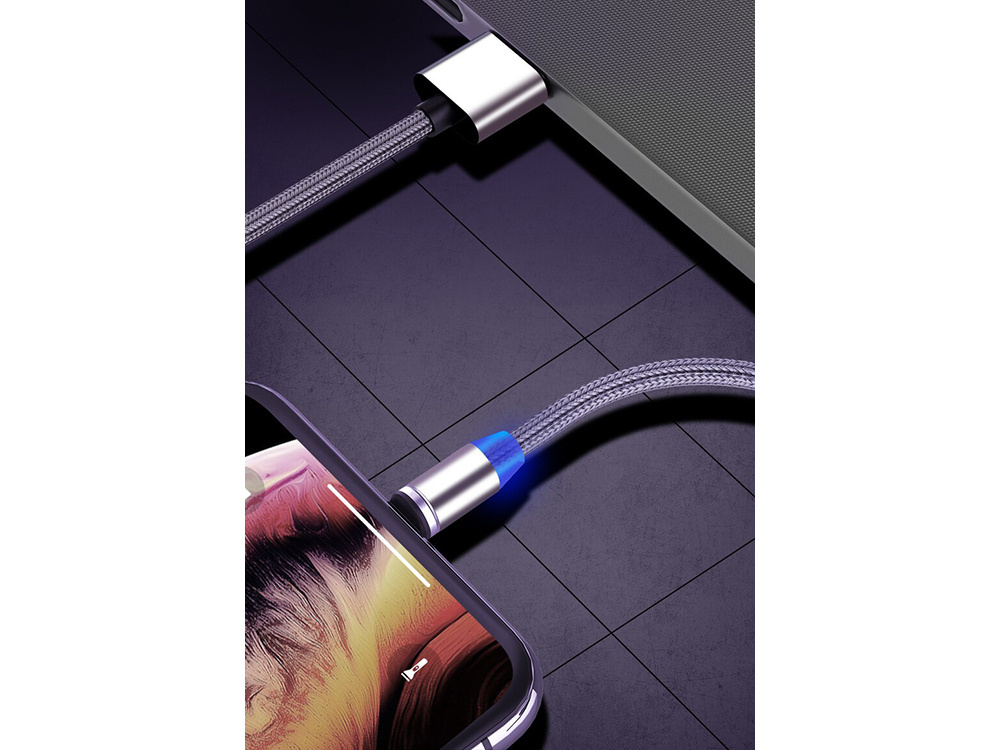 Įkrovimo laidas su magnetu 3in1, 1m