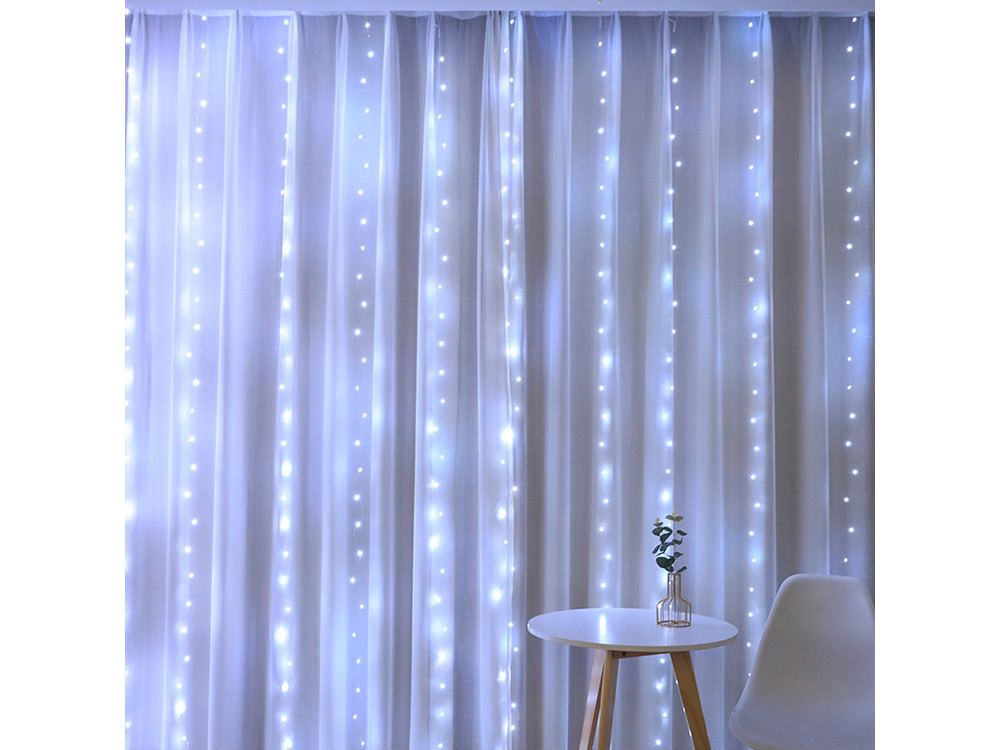 Šviesos užuolaida 300 led 3x3m su nuotoliniu valdymu