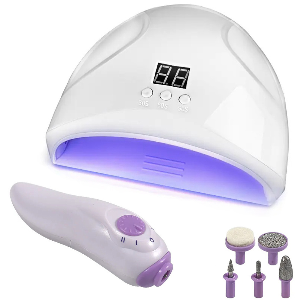 Nagų priežiūros rinkinys su 12w led/uv lempa ir frezavimo įrenginiu
