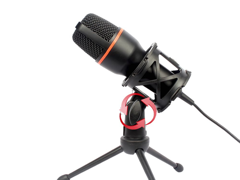 Studijinis usb mikrofonas su rgb apšvietimu ir stovu