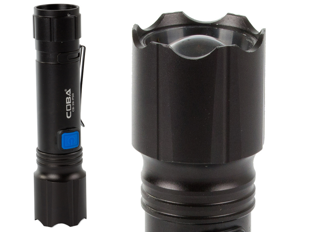 Taktinis žibintuvėlis cb-39 su cree xhp50 dioda ir 1000 m nuotoliu