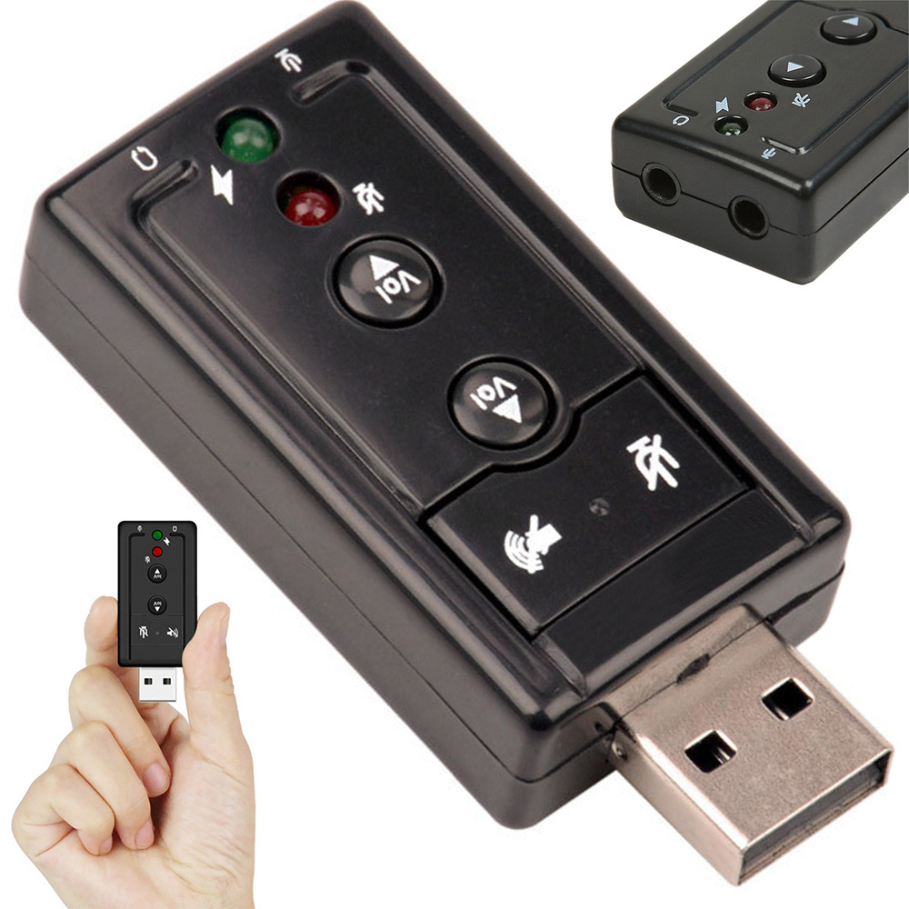 Usb garso plokštė su 7.1 sistema ir 3,5 mm jungtimi