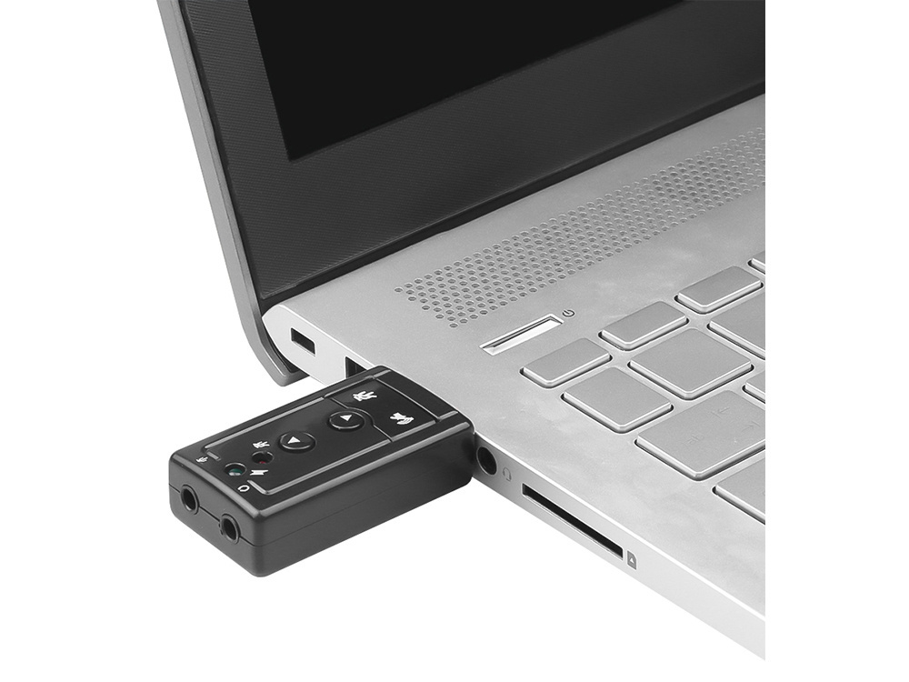 Usb garso plokštė su 7.1 sistema ir 3,5 mm jungtimi