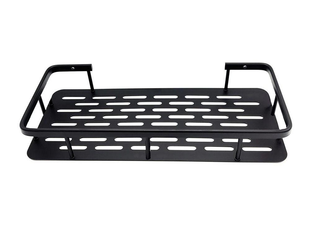 Metalinė vonios lentyna loft stiliaus, juoda, 40x13 cm