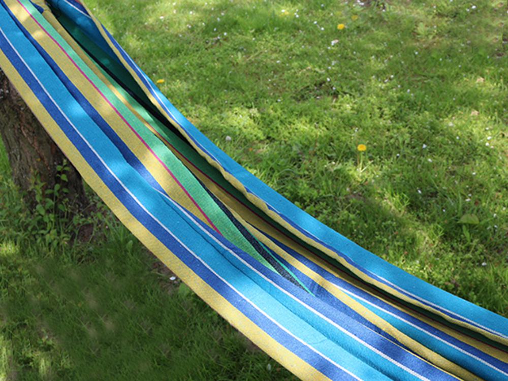 Vienvietis hamakas su dryžiais, 200x80 cm, su dėklu