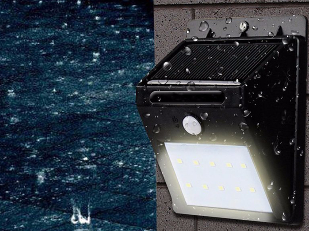 Saulės šviestuvas su judesio ir sutemų jutikliu, 30 led 2