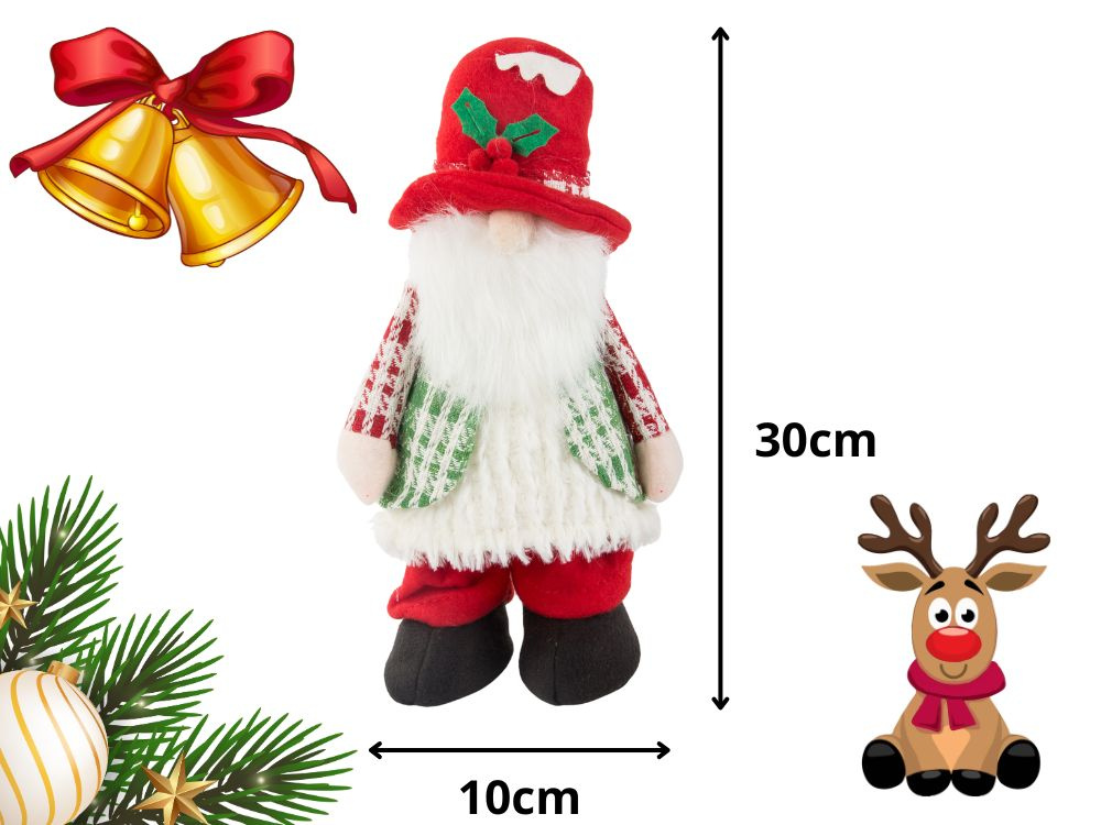 Šviečiantis šventinis nykštukas 30 cm