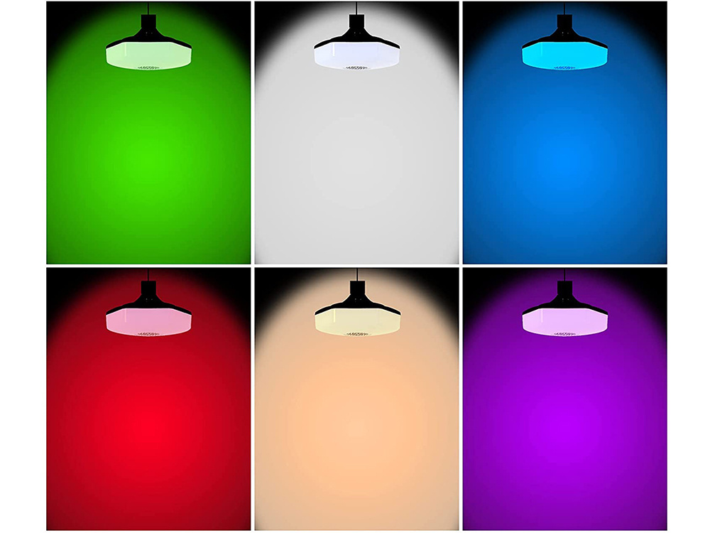 Rgbw led lemputė su bluetooth garsiakalbiu ir nuotolinio valdymo pultu, e27