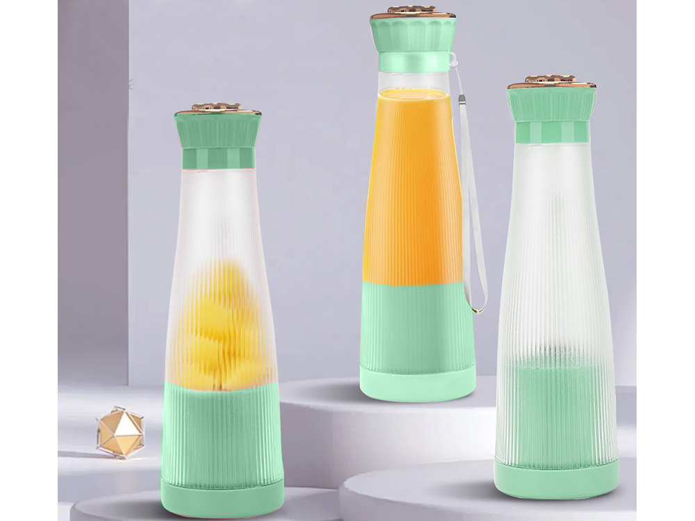 Nešiojamas trintuvas kokteiliams su usb jungtimi, 400 ml, žalias