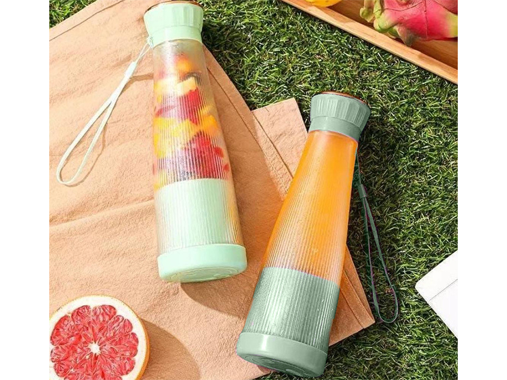 Nešiojamas trintuvas kokteiliams su usb jungtimi, 400 ml, žalias